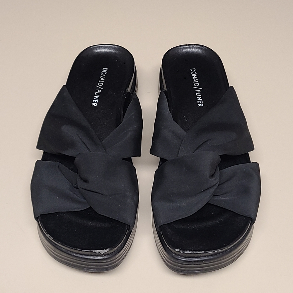 Donald Pliner Folley squishy knot platform wedge slide sandals size 9